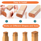 Ansible 24 pcs Rectangle Large Chair Leg Floor Protectors, Furniture Felt Pads Silicone Covers caps for Chairs,Chair Leg Protectors for Hardwood Floors (Fit Length 1-1/2” to 2”,Width 3/4” to 1”)
