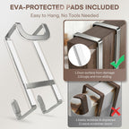 FYY 2 Packs Over The Door Hooks, Heavy Duty Door Hanger Hook, No Drill Wall Hooks for Hanging Coat, Towel, Bag in Bathroom, Closet Fits Most Doors Up to 1-7/8" Thickness （7.87",Silver）