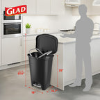 Glad Premium Trash Can with Clorox Odor Protection, 13 Gallon, Black