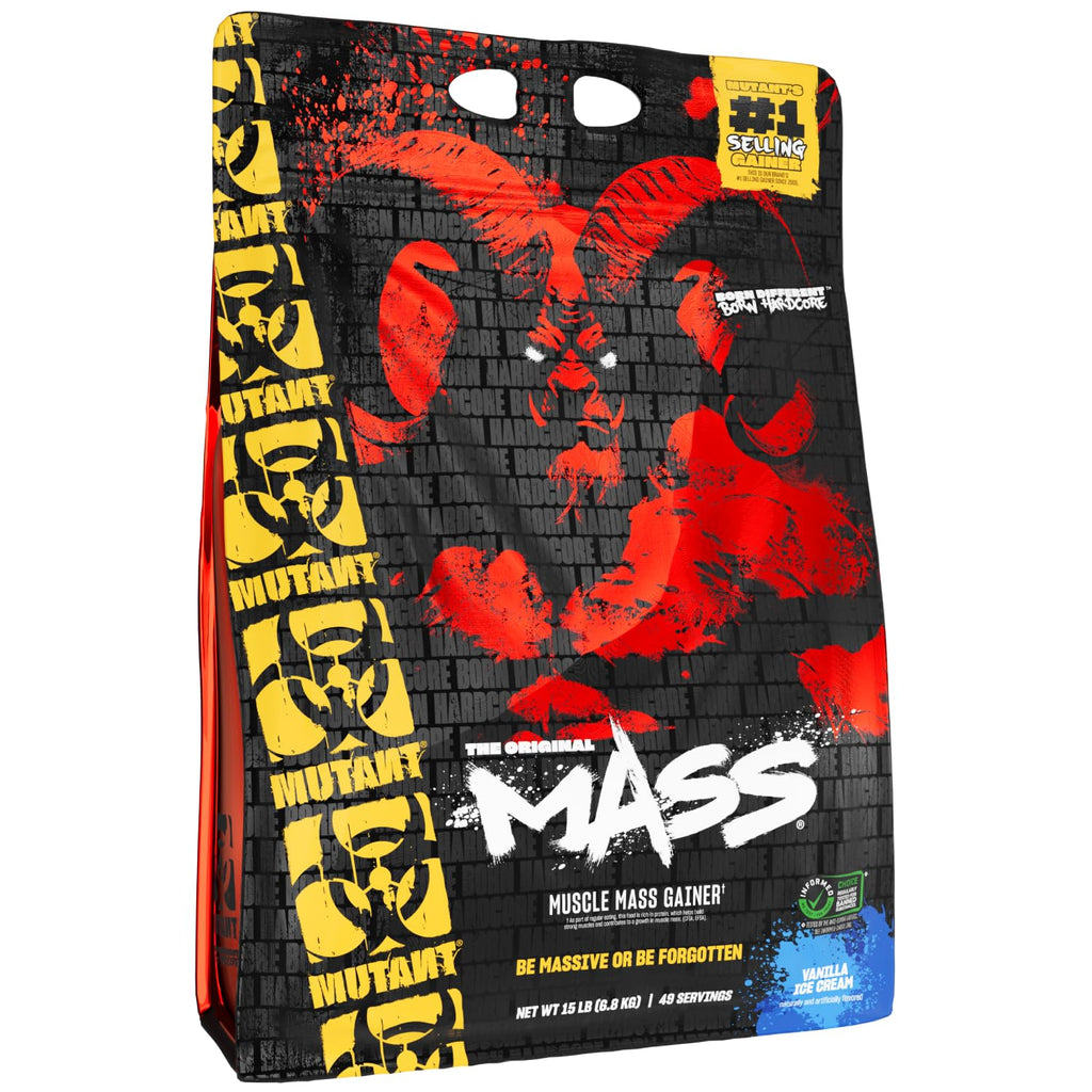 Mutant Mass | Weight Mass Gainer Protein Powder - high Calorie Protein Powder for Muscular Mass - Vanilla Ice Cream - 15 Pound