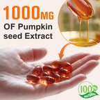 Pumpkin Seed Oil with Saw Palmetto, 1000mg per Serving, 300 Softgels – Cold Pressed Pumpkin Seed Oil Capsules for Hair, Prostate, Urinary & Bladder Health – Non-GMO, Gluten-Free, Pure & Natural