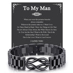 VNOX Gift for Him Knot Bracelet - Stainless Steel Infinity Bracelets Gift for Boyfriend from Girlfriend Mens Valentines Day Birthday Christmas Jewelry Gifts Ideas for Husband,Adjustable