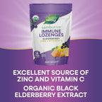 Nature's Way Sambucus Immune Lozenges, Zinc, Vitamin C, Elderberry, Immune Support*, USDA Organic, Honey Lemon Flavor, 24 Lozenges (Packaging May Vary) - 3 Pack