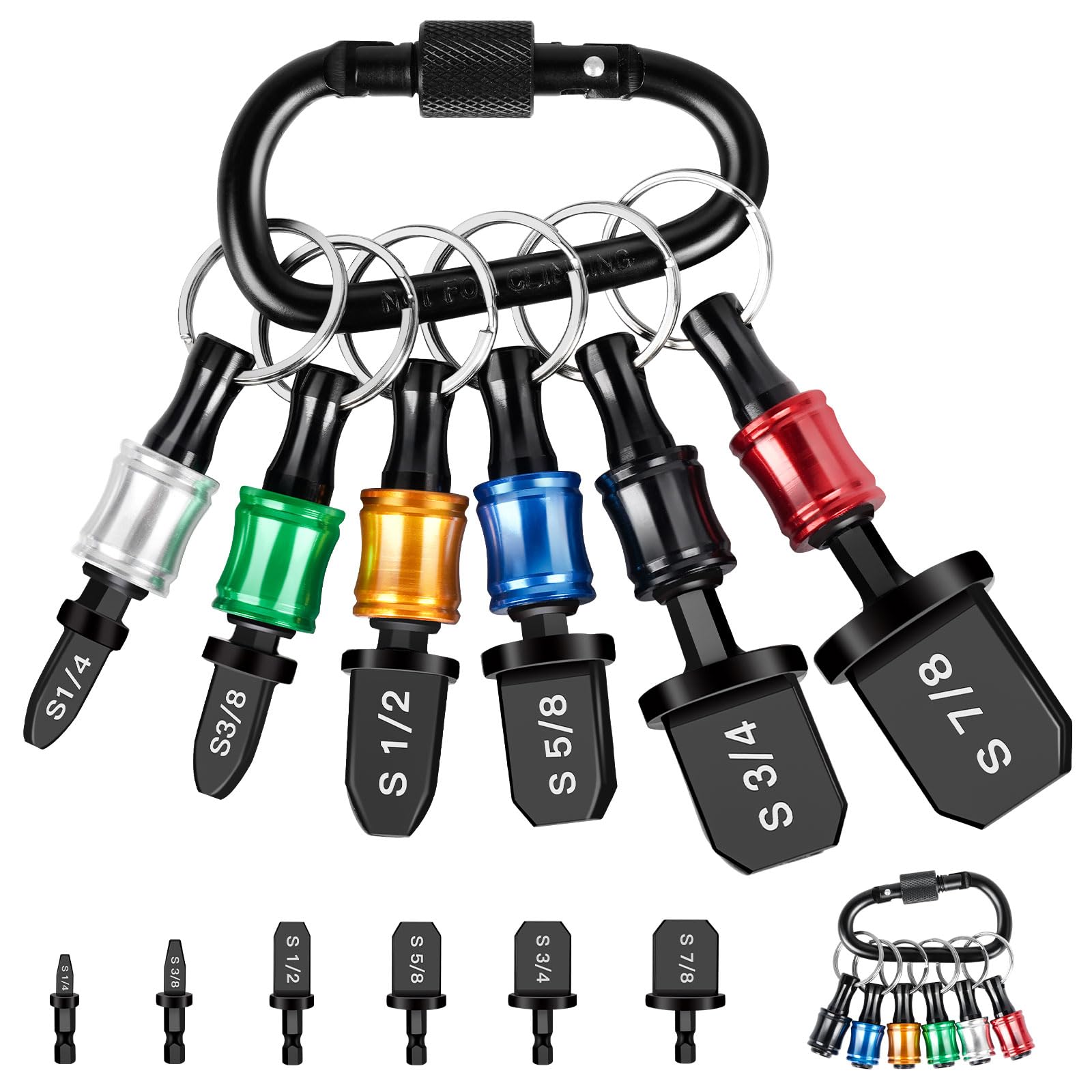 Aoebwpwi 12PCS Swage Tool HVAC Repairing Set with Bit Holder, Air Conditioner Copper Tube Expander Swaging Tool Drill Bit Copper Pipe Swage, 1/4'', 3/8'',1/2'',5/8'',3/4'',7/8'' Bits Set (12PCS)