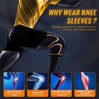 Copper Knee Braces for Men and Women (2 pack) -Knee Supports Copper Compression Knee Sleeve for Knee Pain, Arthritis, Sports and Recovery Support (3X-Large)