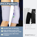 Mighty Well PICCPerfect PICC Line Cover: Soft Touch Double Layer PICC Line Arm Cover | Solid Black, Medium