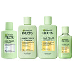 Garnier Fructis Hair Filler Bonding Pre-Shampoo Hair Treatment + Strength Repair Shampoo, Conditioner and Serum Set with Vitamin Cg, 4 Items, 1 Kit