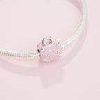 PANDORA Pink Travel Bag Charm - Compatible with PANDORA Moments - Jewelry for Women - Made with Sterling Silver & Enamel - Gift with Gift Box