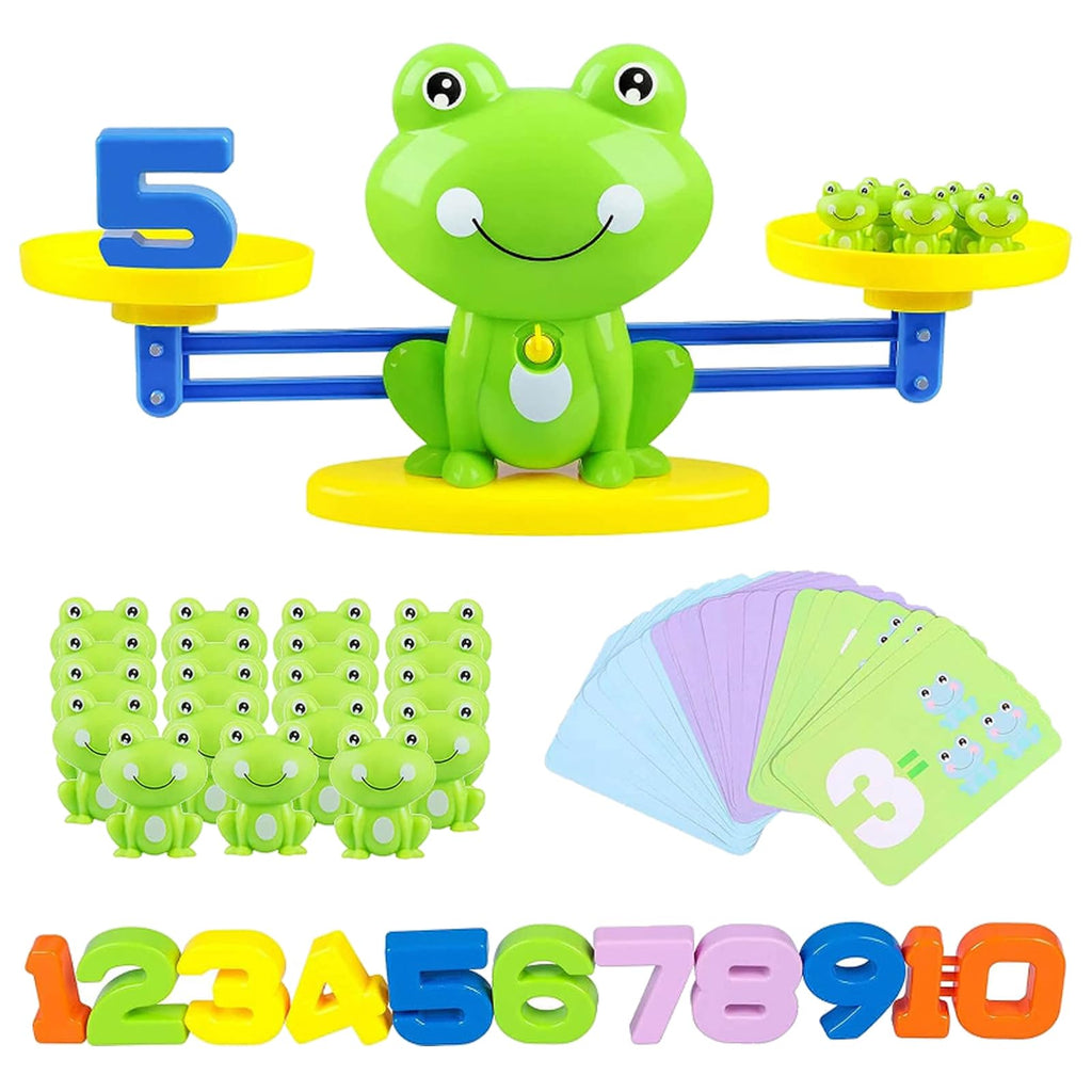 lonfypeng Frog Balance Counting Toys, Cool Math Learning Games for Boys and Girls, Educational Number Preschool Toy, Fun Children's Gift STEM Math Games for Kids Age 3+ (63 PCS)