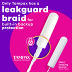 Tampax Radiant Tampons for Women Multipack, with LeakGuard Braid, Regular/Super Absorbency, Unscented, 84 Count (3 Packs of 28), Packaging May Vary