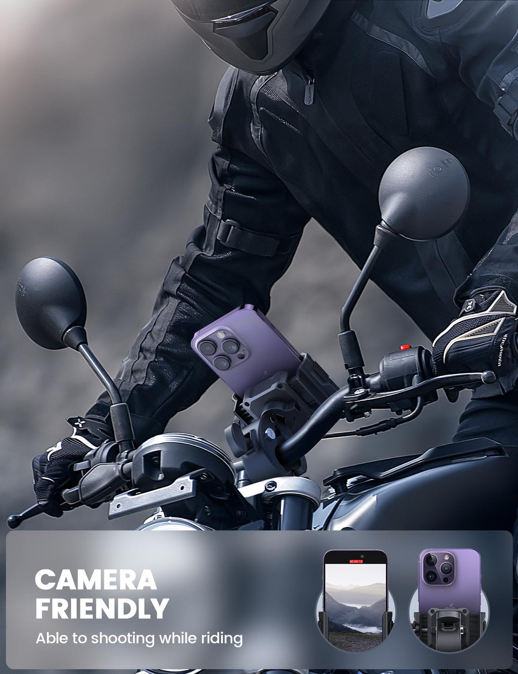 Lamicall Motorcycle Bike Phone Mount, 1s Lock Bike Phone Holder