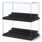 2 Pack Minifigure Display Case for Action Figures Blocks, Clear Dustproof Acrylic Display Box Storage with 3 Movable Steps Gifts for Children,Black…