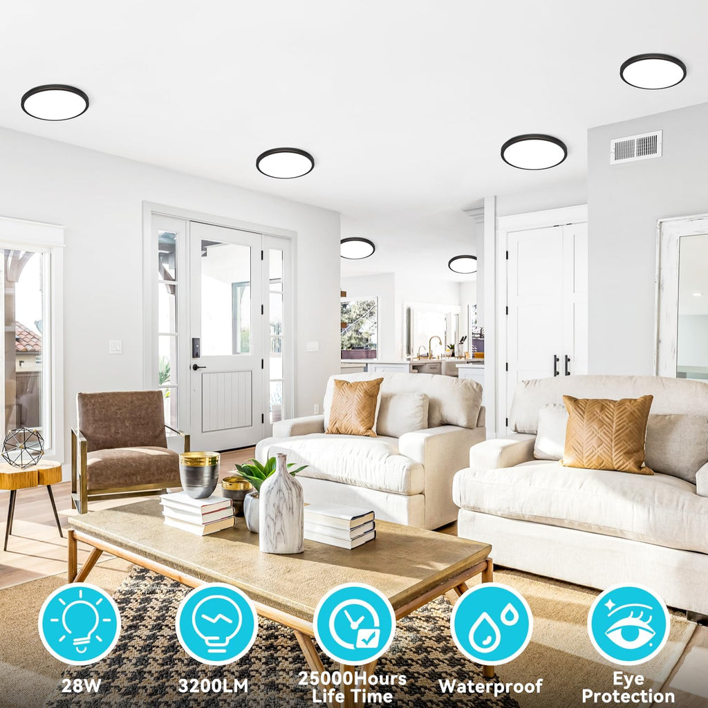 libtit 7 Inch Oil Rubbed Bronze Flush Mount Ceiling Light, 15W Ceiling Light Fixture,3000K/4000K/6500K Color Selectable,Ultra-Thin Round Ceiling Lighting Fixture for Bedroom Kitchen Pantry Basement