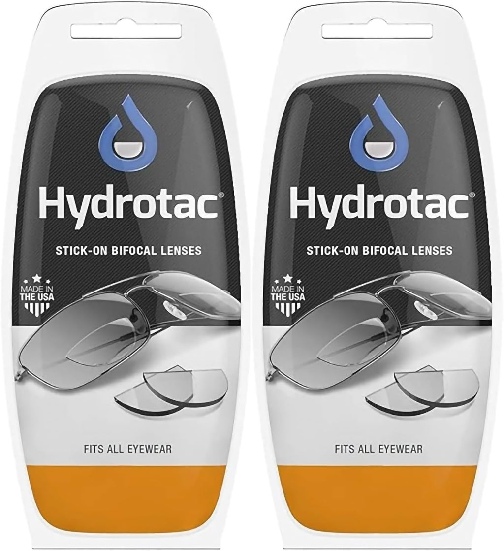 Hydrotac OPTX 20/20 Stick On Magnification Reusable Bifocal Lenses - +2.50 Diopter (Pack of 2)