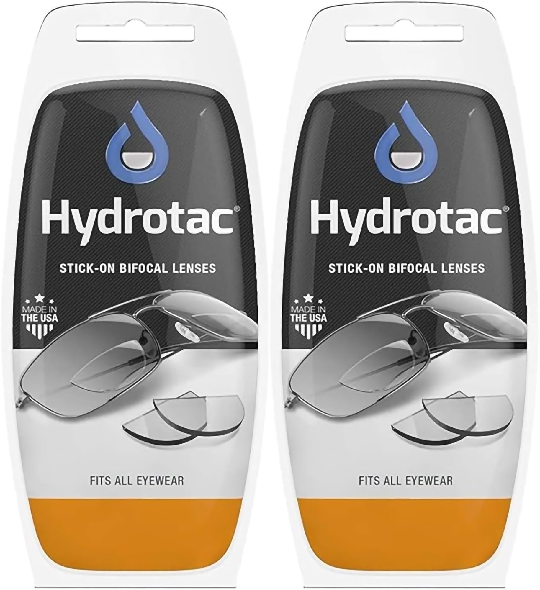 Hydrotac OPTX 20/20 Stick On Magnification Reusable Bifocal Lenses - +2.50 Diopter (Pack of 2)