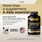 gflow vitamins Ashwagandha Supplements for Women and Men | Sleep, Mood and Energy Support | Extra Strength, Vegan Friendly, Non-GMO, Made in USA - Pack of 3