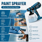 1000W High Power Paint Sprayer - HVLP Electric Spray Paint Gun with 4 Copper Nozzles & 3 Patterns, Large Capacity Power Painter for Furniture, Cabinets, Fence & House Painting (Blue)