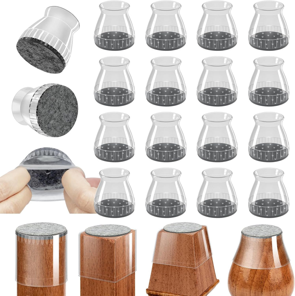 40 Pcs Silicone Chair Leg Floor Protectors & Furniture Sliders for Hardwood Floors - Felt Pads for Chair Legs Anti-Scratch Noise Reduction Furniture Pads Chair Feet Protectors Fit 0.51" to 0.89"