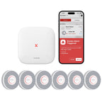 X-Sense XS0B-MR61 2.4 GHz Wi-Fi Connection via Base Station (Included), White, 6 Smoke Detectors