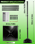 Saker Steel Tamper, 10×10 Inch Hand Compactor with 48 Inch Handle