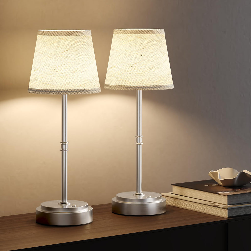 Litluzecozy Cordless Table Lamp Rechargeable Black - 2 Pack 7500mAH Battery Operated Lamp for Decor, 3000K Stepless Dimming Touch Control Wireless Lamp for Bedroom, Dining Table, Counter, Living Room