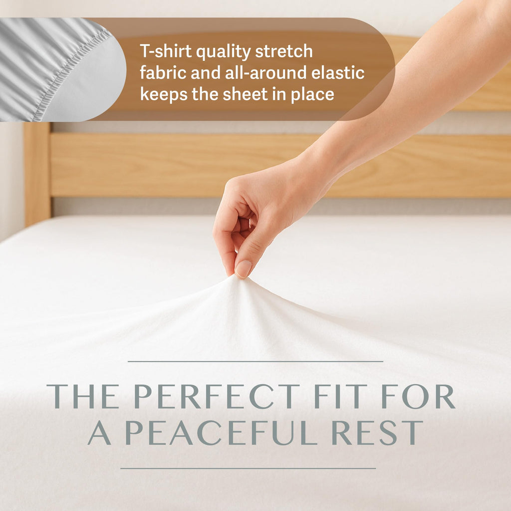 BLISSFORD - 2 Pack Fitted Hospital Bed Sheets with Elastic All Around for a Cotton Rich Soft Knitted Jersey Sheet, 36” x 84” x 12”