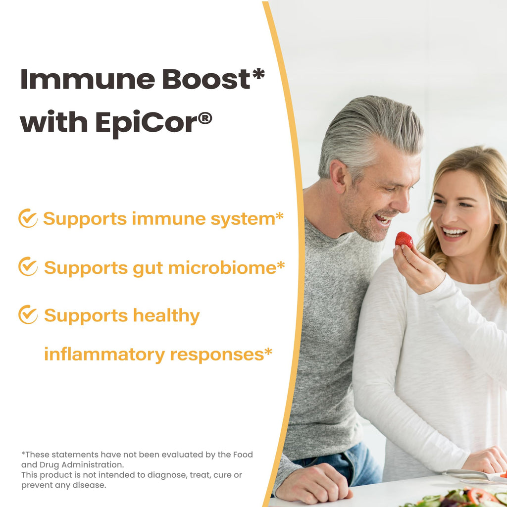Vitamin World EpiCor 500 mg, Immune Health Support, Gluten Free, Vegetarian, 60 Capsules