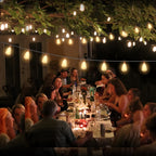 SEVSONSNZZ 100FT Outdoor String Lights with Remote & Dimmer, Waterproof Patio Lights Commercial Grade ST38 LED - Shatterproof Edison Bulbs, Vintage Hanging Lighting for Backyard Garden Party