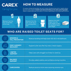Carex Toilet Seat Riser, Elongated Raised Toilet Seat Adds 3.5 inches to Toilet Height, for Assistance Bending or Sitting, 300 Pound Weight Capacity Toilet Riser