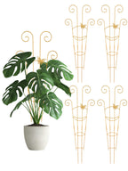 Butterfly Metal Monstera Trellis, Gold Garden Treleaf Expandable Trellis
