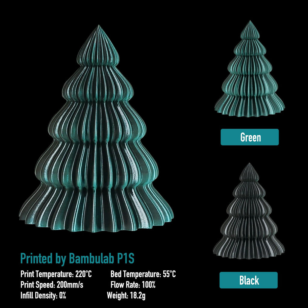 YXPOLYER PLA Filament Premium 2-Color Silk PLA 3D Printer Filament 1.75mm 1kg, Dual Color Black and Green Dual-Color Printing