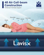 Lavisx Queen Air Mattress with Built in Pump 16" Blow Up Mattress Raised Air Bed, 3 Mins Quick Self Inflatable with Storage Bag for Guest and Home