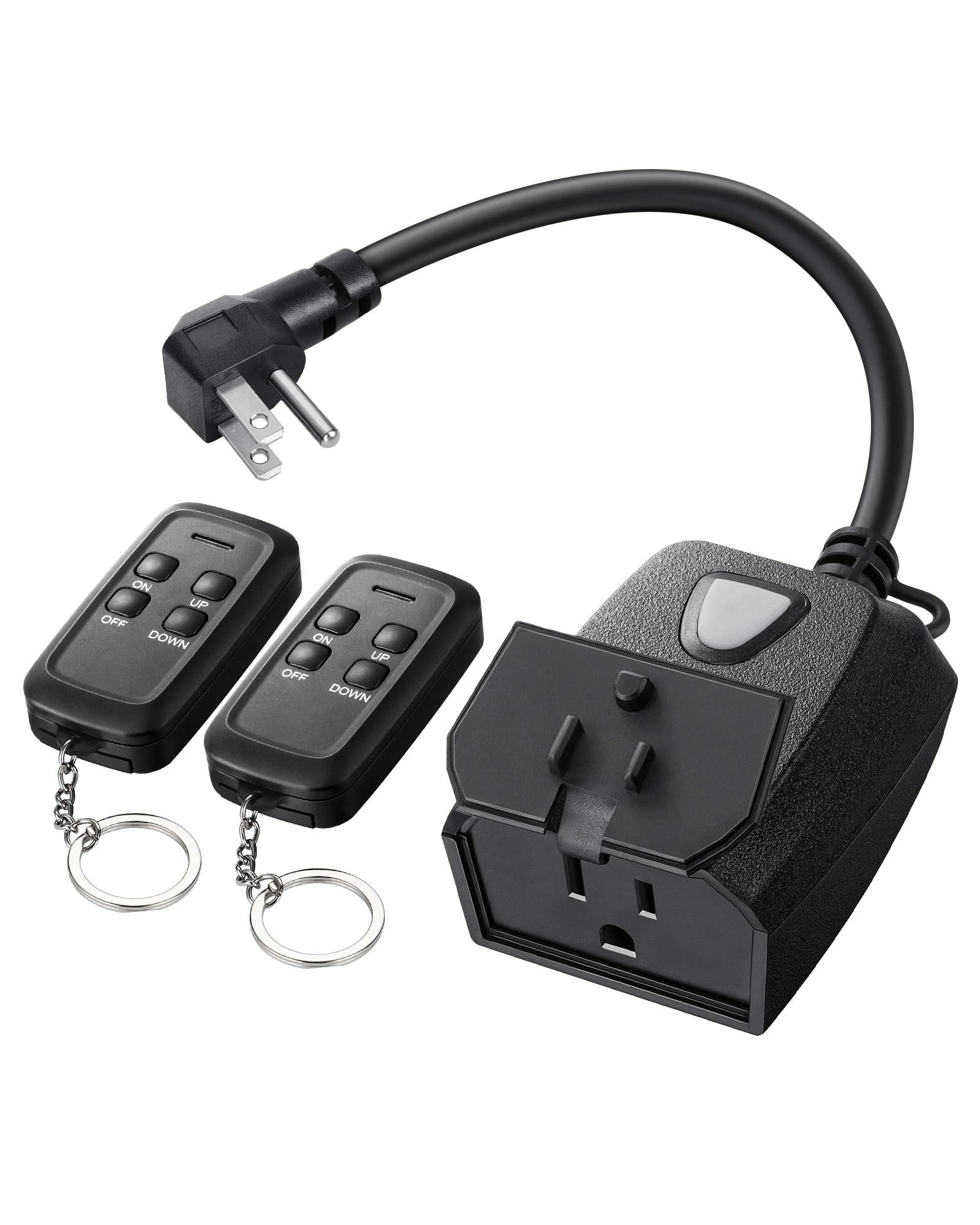 DEWENWILS Outdoor Dimmer for String Lights, Two-Remote Control Dimmable Plug, 100FT Range, Waterproof Plug in Dimmer for Dimmable LED/Tungsten Bulbs