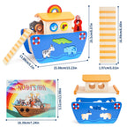 KMTJT Toddlers Wooden Noah's Ark Toy for 1 2 3 Boys Girls Baptism Gifts