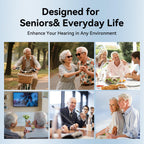 OTC Hearing Aids for Seniors - Rechargeable Invisible Hearing Aids with AI Noise Cancellation, 100+ Hours Battery Life, Comfort Fit Ear Canal Design