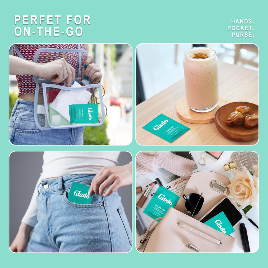 Gisdo 100 Pcs Flushable Wet Wipes Individually Wrapped Travel Unscented Wet Wipes Flushable Toilet Tissue for Butt, Hands, Face Cleaning, Portable Size, Ideal for Daily Use
