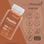 Fisetin 100mg - from Rhus Succedanea Stem Extract, 120 Vegetarian Capsules, Senolytic Supplement for Aging & Longevity, 4-Month Supply, Organic, GMP Certified, Made in USA