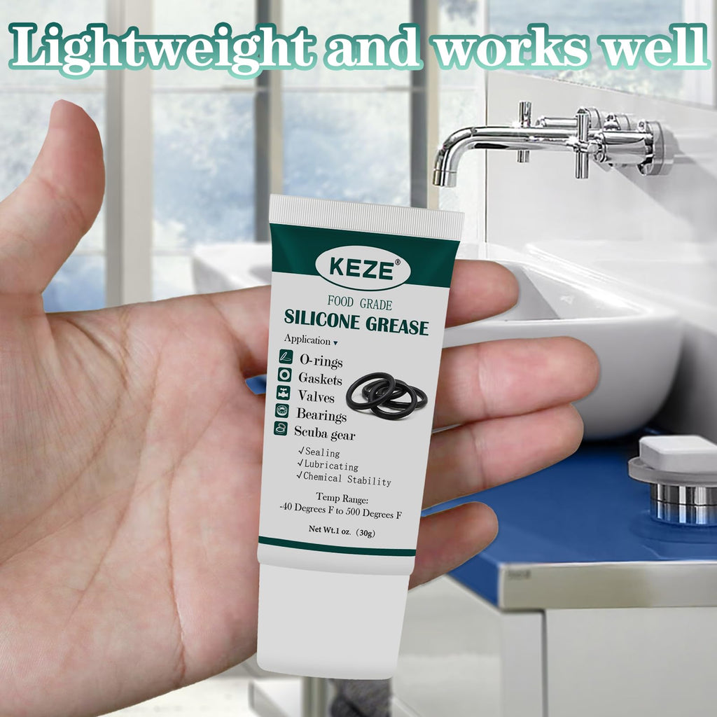 KEZE Food Grade Silicone Lubricant Plumbers Grease 1 oz 1-Pack