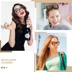 Kingdder 6 Pack Oversized Blue Light Glasses for Women Square Blue Light Blocking Glasses Stylish Computer Reading Eyeglasses (Elegant Colors)