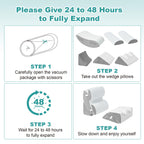 Hansleep Bed Wedge Pillow Set for After Surgery 6PCS, Post Surgery Pillow for Sleep Apnea and Acid Reflux Relief, Adjustable Reading Pillows Back Support with Memory Foam, White, 23"
