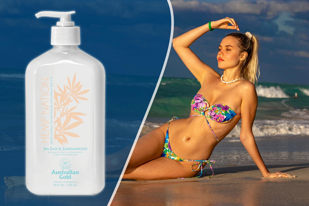 Hemp Nation SEA Salt & Sandalwood (18 fl. oz / 535 mL), Moisturizing Tan Extender with Hemp Seed Oil