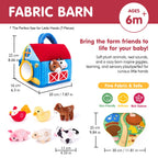 hahaland Baby Toys 6-12 Months, Surprise Barn Farm Animals with Sounds Word