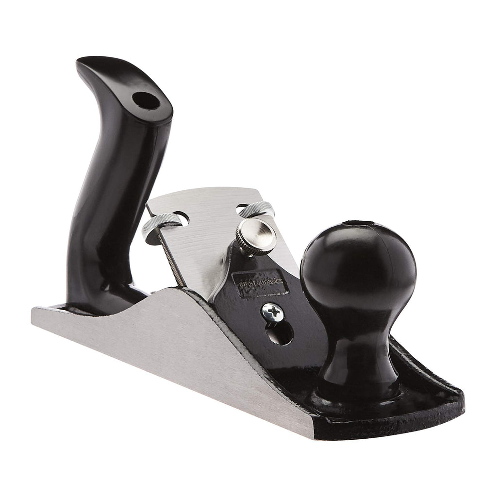 Amazon Basics Woodworking Hand Planer - No.4 Adjustable Bench Plane with 2-Inch Steel Blade for Quality Wood Smoothing Cuts, Grey/Black