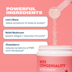 Love Sweat Fitness Miss Congeniality | Mood & Stress Supplement for Women | Ashwagandha, B Vitamins & Magnesium Powder | Cortisol & Hormone Balance Support | Focus & Calm | Vanilla | 28 Servings