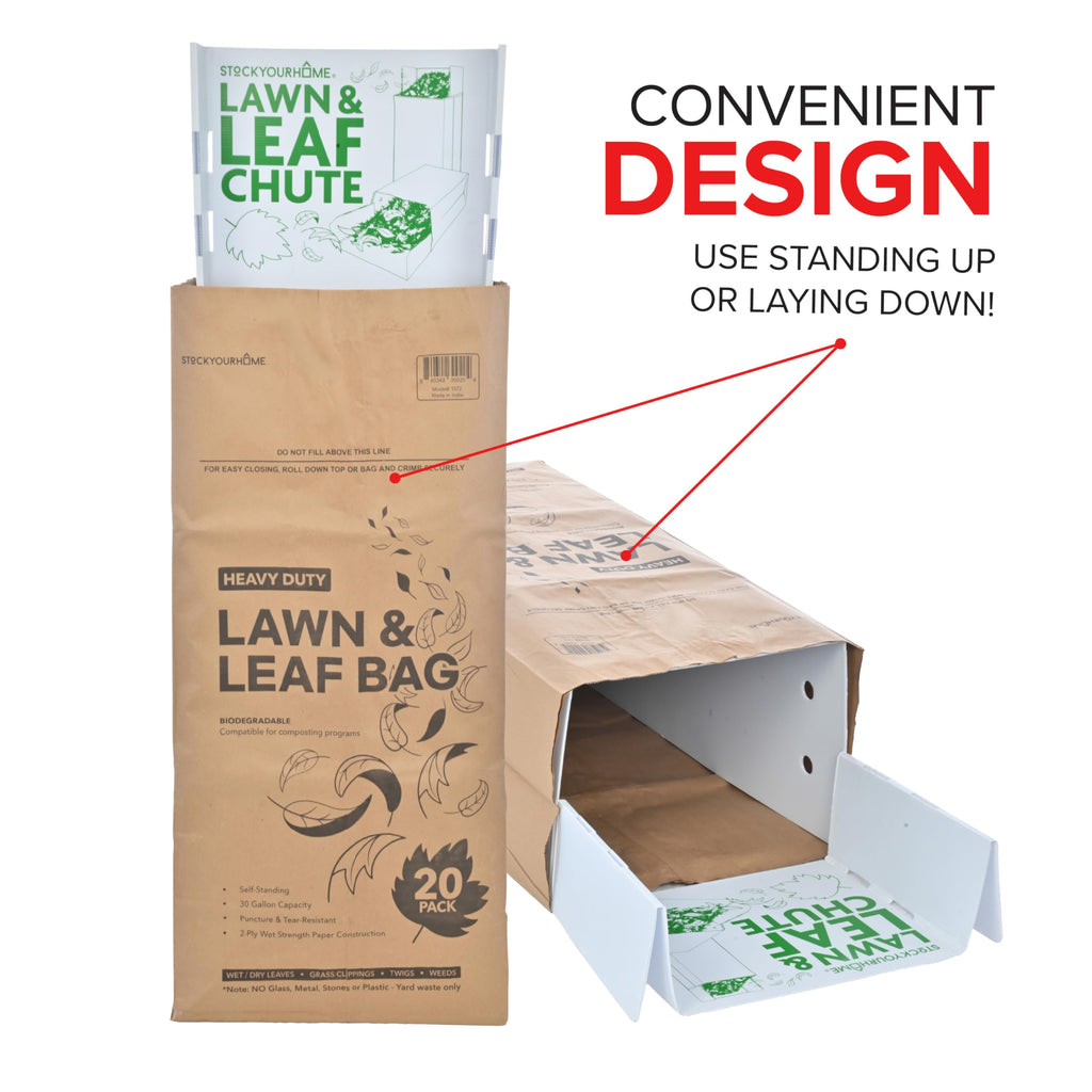 Lawn and Leaf Chute, Reusable Lawn Bag Holder for Easy Leaf Collecting, Durable Lawn Bag Funnel for Paper Leaf Bags, Leaf Bag Chute for Sweeping and Collecting Yard Debris, No Bending Required!