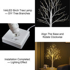 PXBNIUYA 144 LED Birch Tree Lights with Remote Control and Timer-Warm White