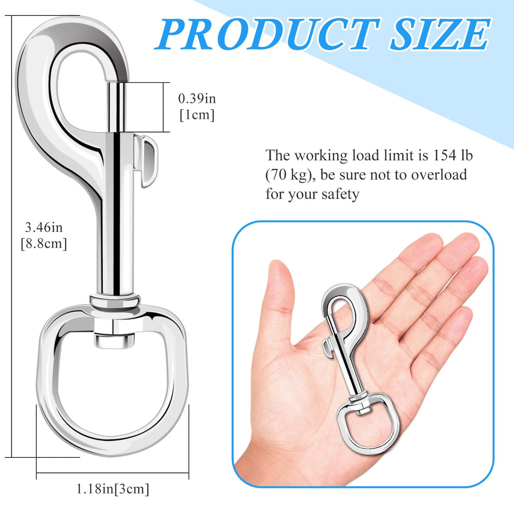 ERKOON 3.5 Inch Swivel Eye Bolt Snap Hooks 154Lbs Load Capacity Zinc Alloy Single Ended Flag Clips Heavy Duty Trigger Bolt Hooks
