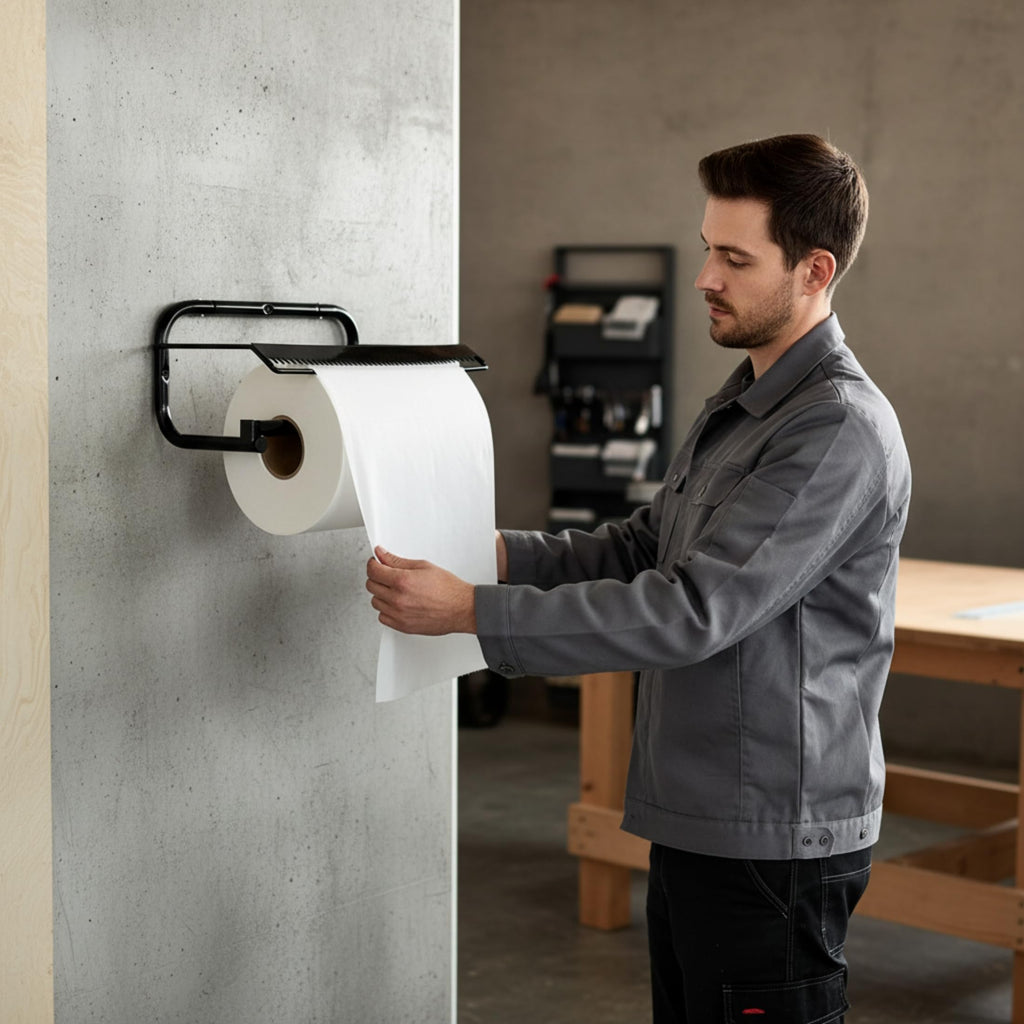 Jumbo Roll Shop Paper Towel Holder, Wiper Dispenser