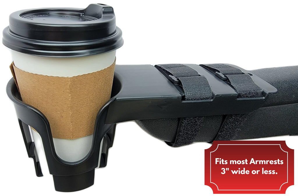 Nearly Universal OH - Wheelchair Cup Holder, Cup Holder for Electric Wheelchair and Mobility Scooter, Black