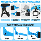 GUOUBUO Magnifying Glass with Light, 2X 4X 6X 10X 13X Magnifying Glasses Lens, Switchable Binoculus Loupe w/Storage Case, Rechargeable Head Mount Magnifier for Close Work Watch Repair Crafts Jewelry